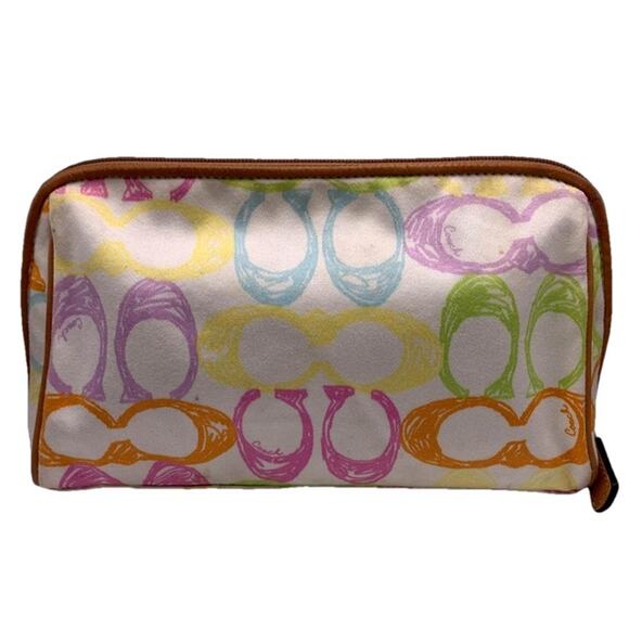 COACH Crayon Scribble Signature Make up Bag Cosmetic Case - Picture 2 of 8